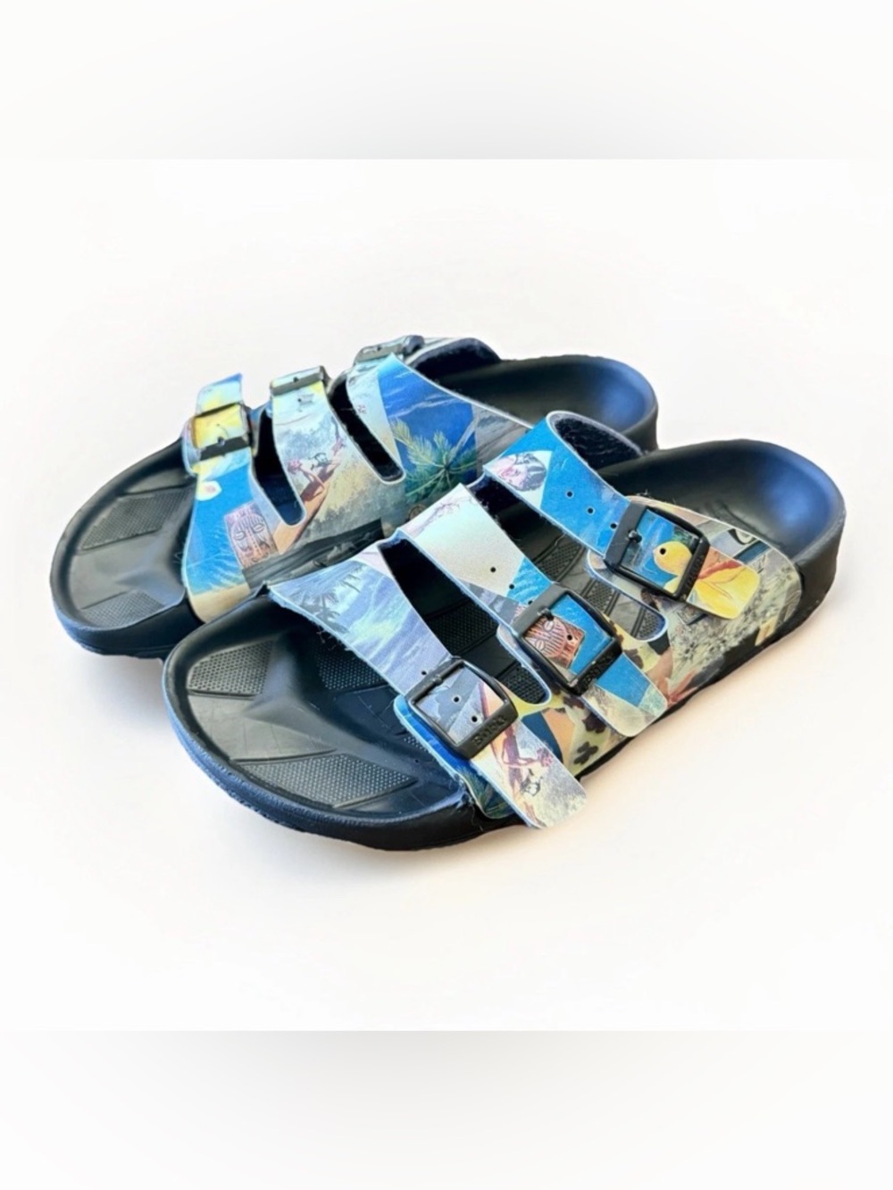 Birki's by Birkenstock Hawaii Tiki Print Beach Surfer Sandal EU 38 US 7-7.5